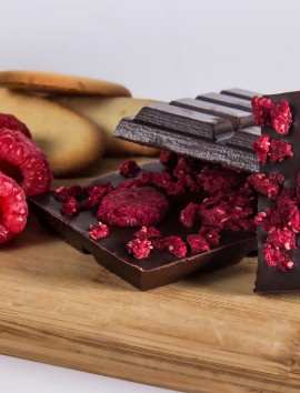 Tableta Chocolate 80% con Frambuesa de Chocolates Pallás