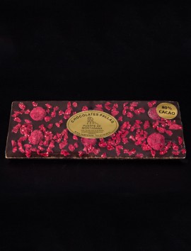 Tableta Chocolate 80% con Frambuesa de Chocolates Pallás