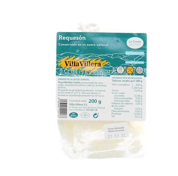 Requesón artesanal de Sieso Villa Villera 200g