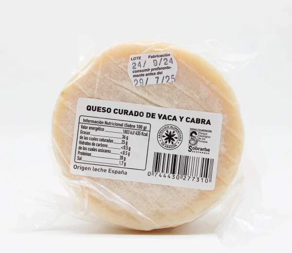 Queso Vaca Cabra Curado Saravillo 550 Gramos - Imagen 2